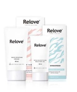 Relove Hair Removal Cream + Repair & Smoothing Moisture Gel Bundle Set